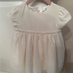 Carter's Ivory Baby Dress with Puff Sleeves